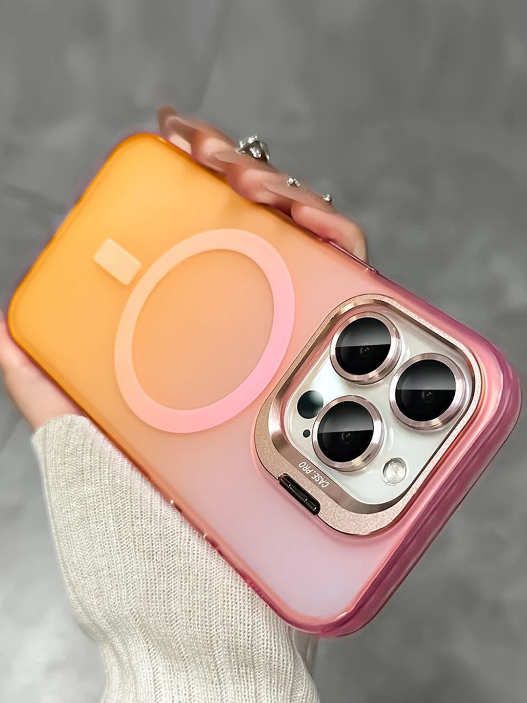 

Luxury Kase LK169 Solid iPhone 15 Pro Max Back Case Mobile Accessories, Rose gold