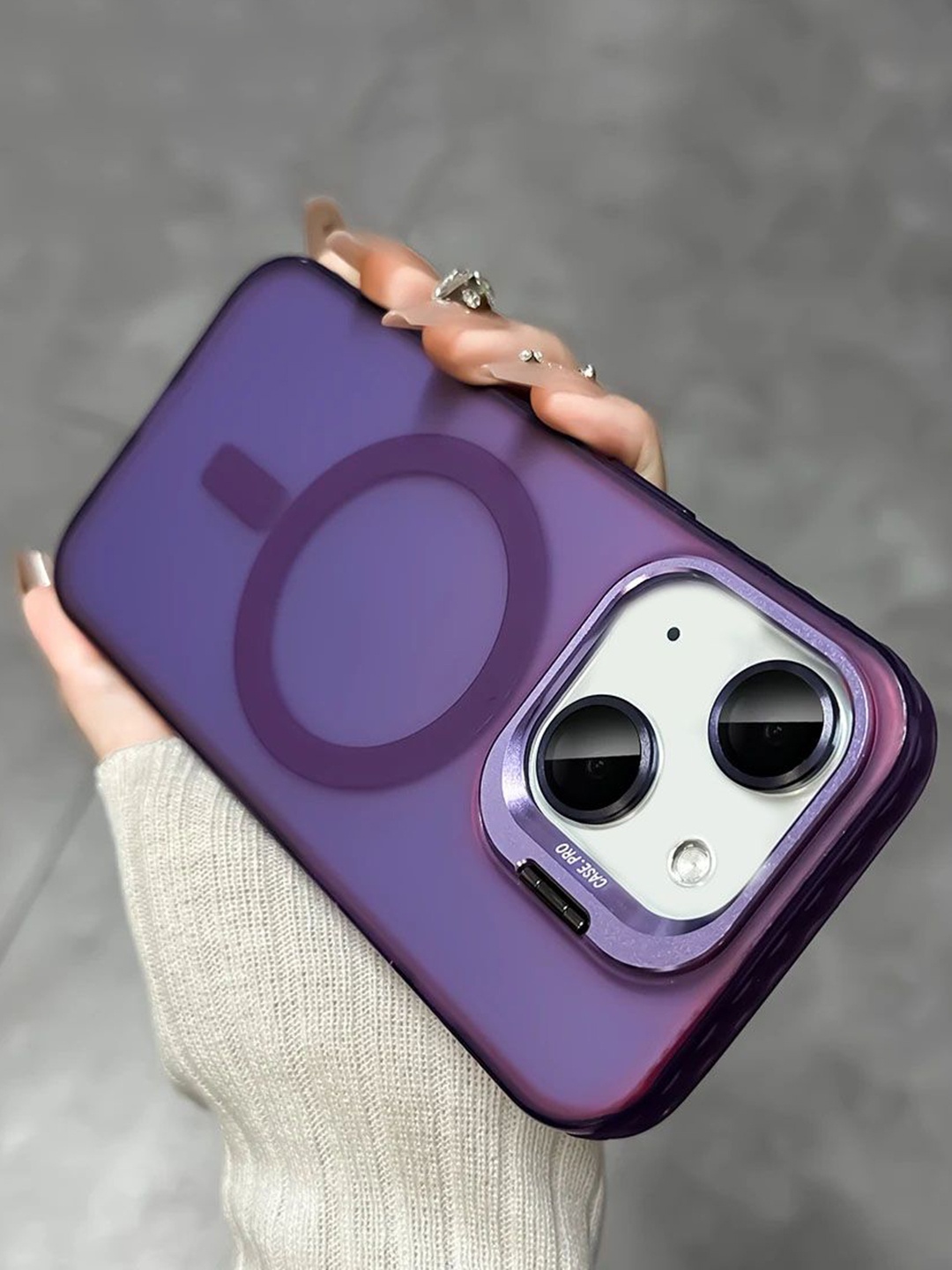 

Luxury Kase Solid iPhone 15 Back Case, Purple