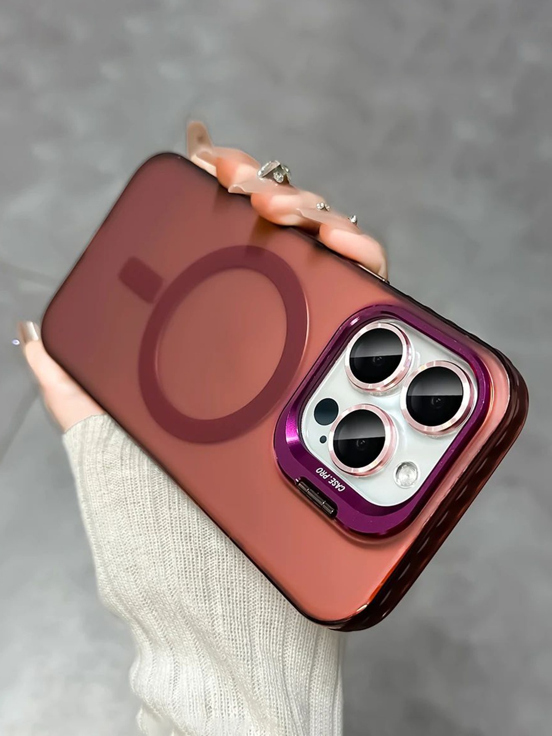 

Luxury Kase Solid iPhone 14 Pro Back Case Mobile Accessories, Rust