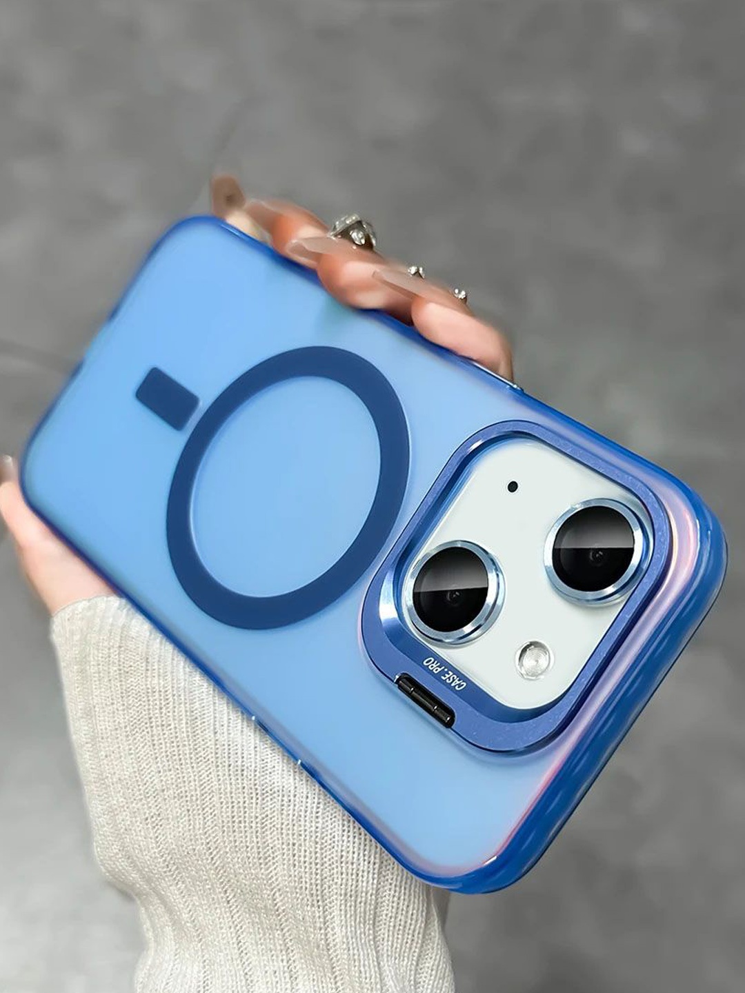 

Luxury Kase Solid iPhone 15 Back Case, Blue