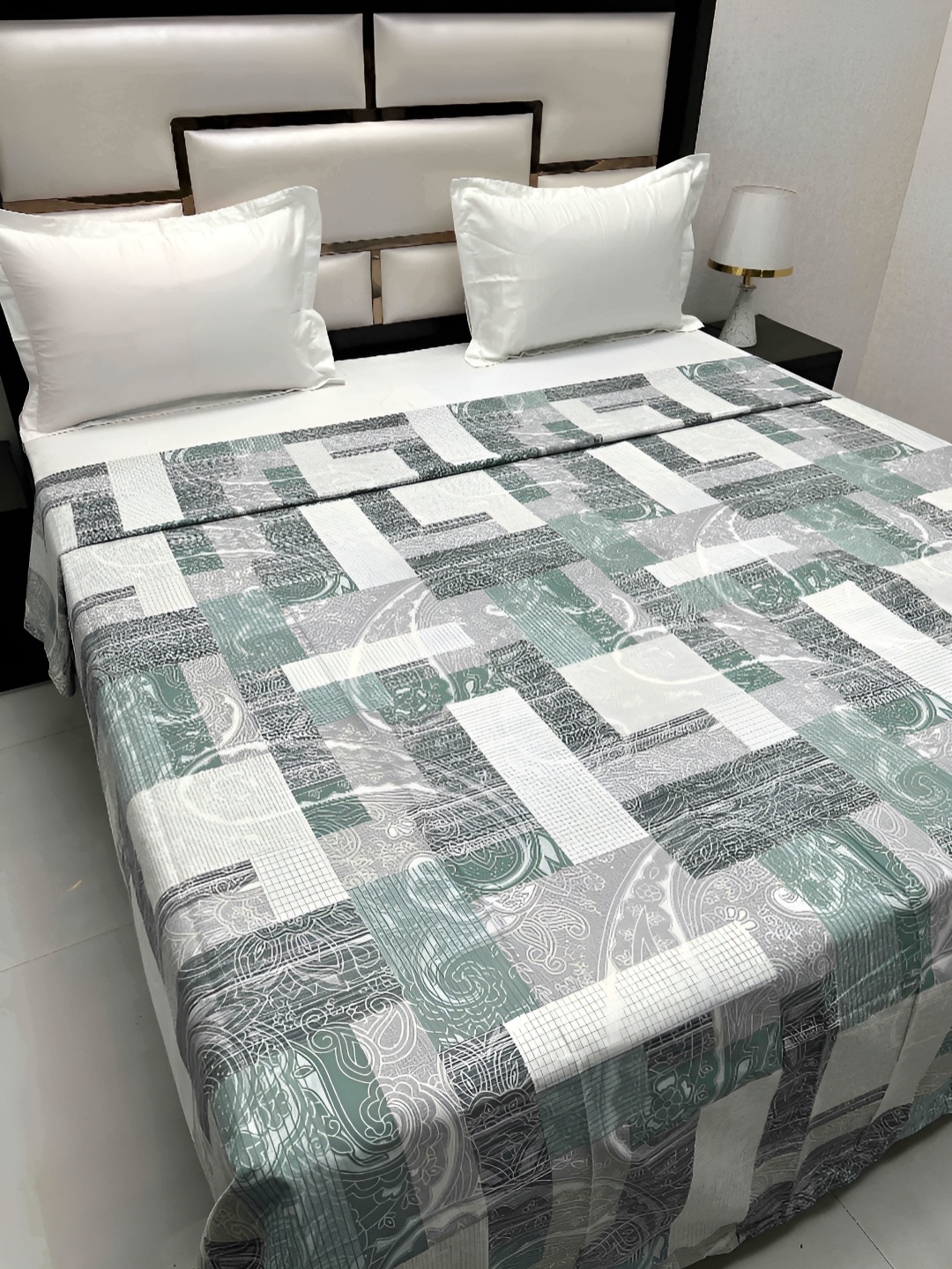 

Pure Decor Cotton Double Bed King Size Winter Duvet Cover for Comforter Quilt & Rajai, Grey