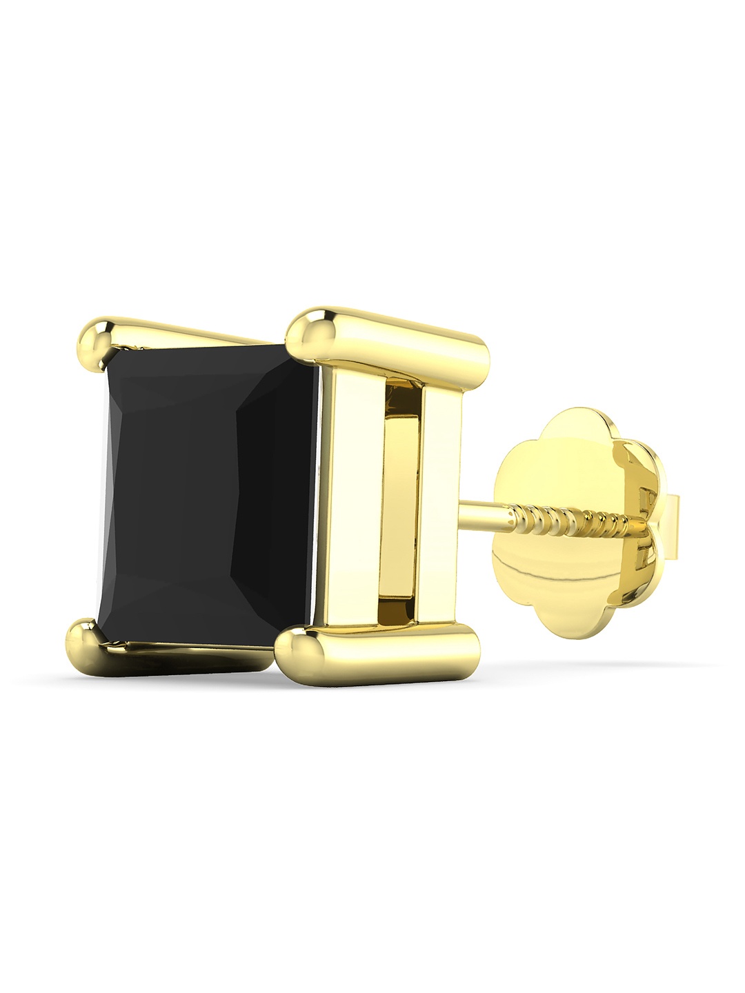 

ORIONZ Men 925 Sterling Silver Cubic Zirconia Princess Solitaire Square Shaped Studs, Black