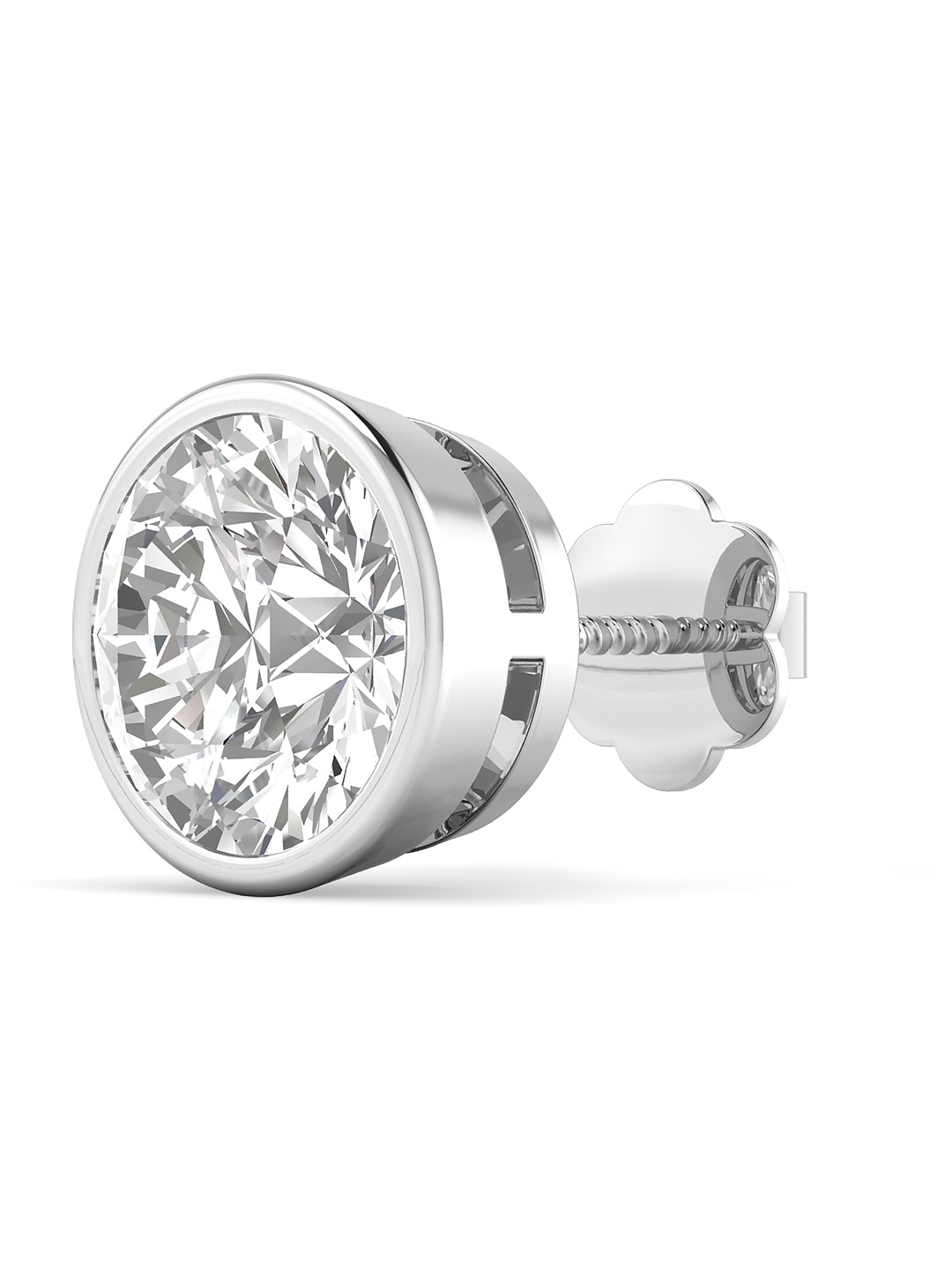 

ORIONZ Men 925 Sterling Silver Cubic Zirconia Brilliant Bezel Circular Studs, White