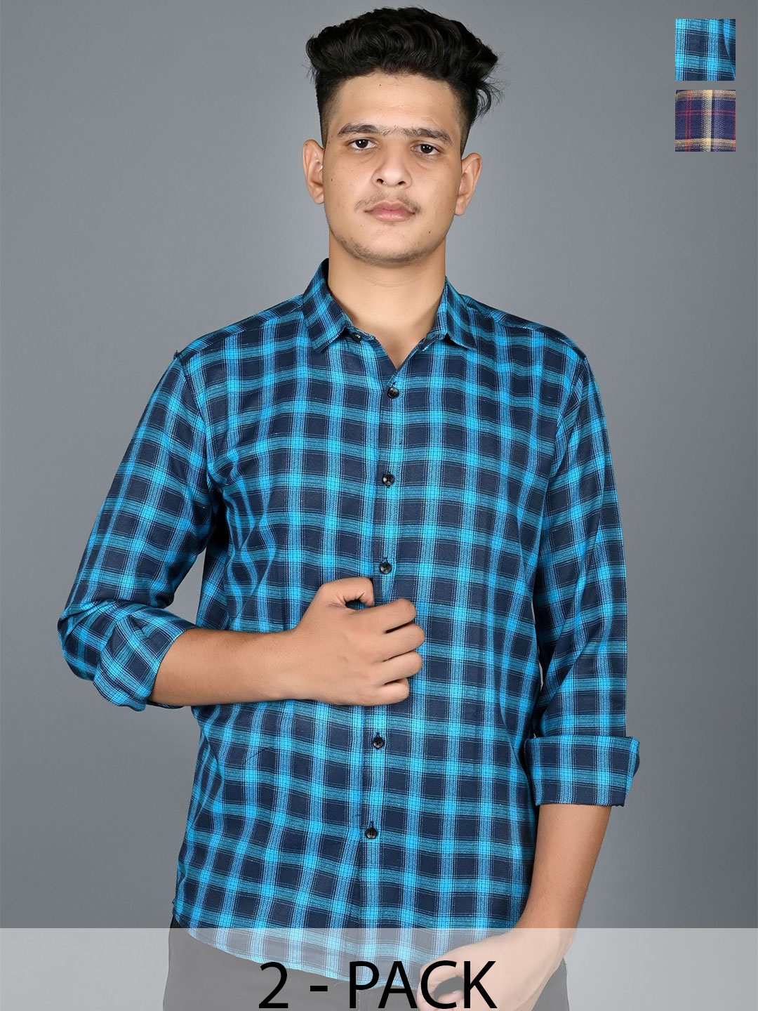 

Tanip Men Sheer Checked Casual Shirt, Yellow