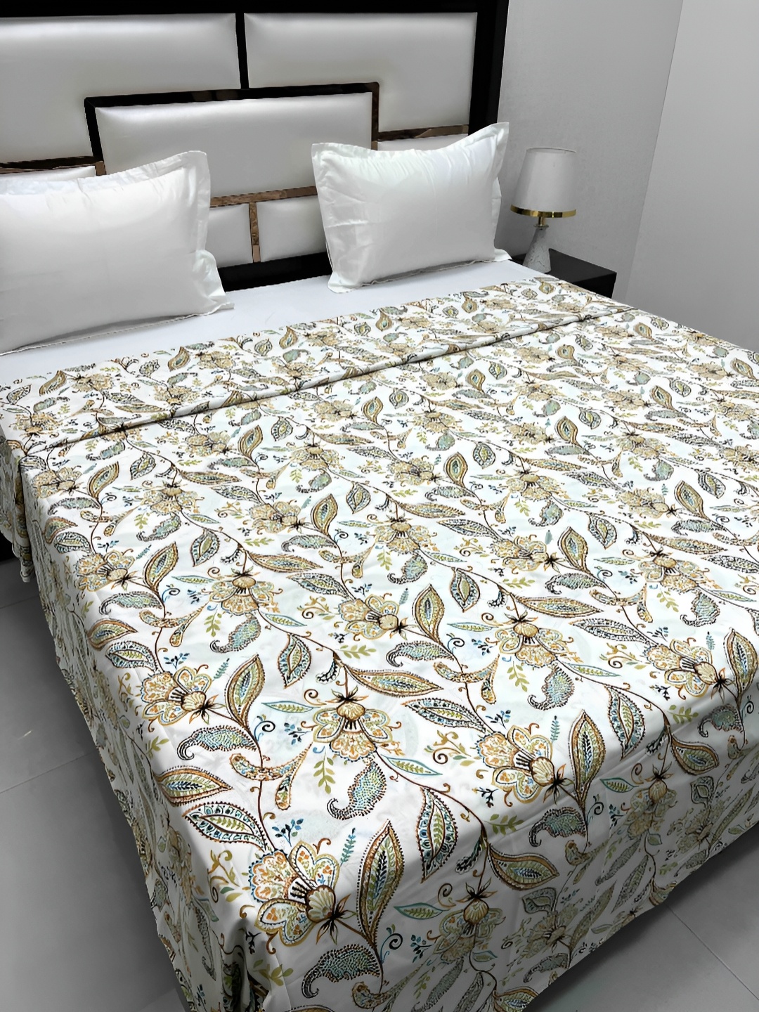 

Pure Decor Cotton Double Bed King Size Winter Duvet Cover for Comforter Quilt & Rajai, Green