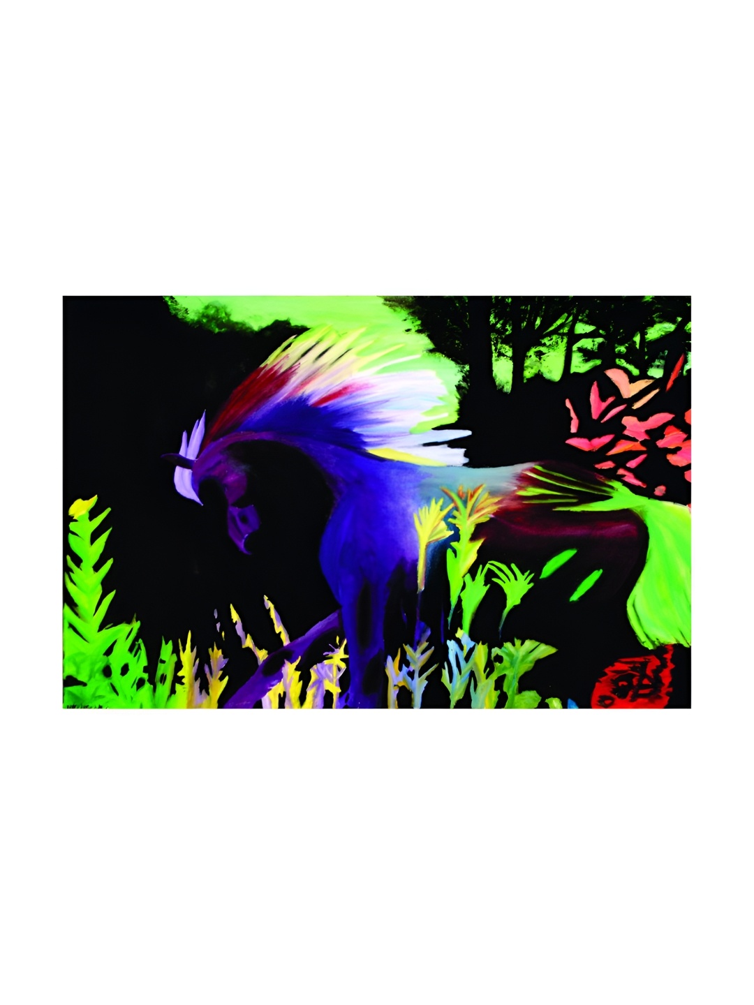 

Inephos Black & Green Illustration Canvas Painting Unframed Wall Art