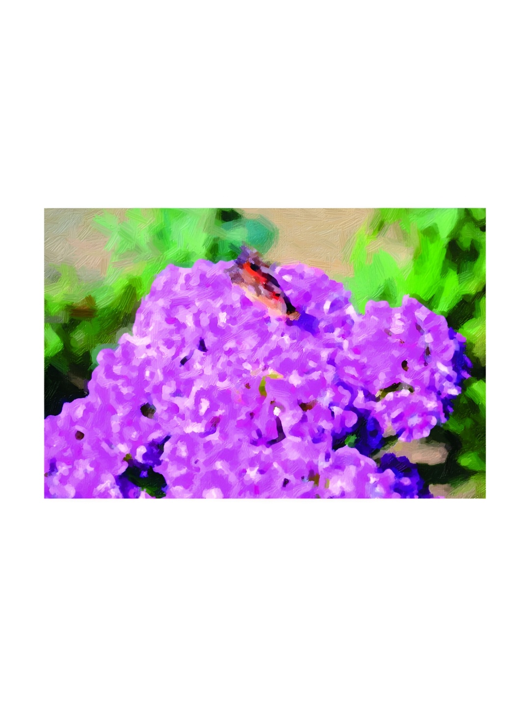 

Inephos Purple & Green Floral and Botanical Canvas Painting Unframed Wall Art