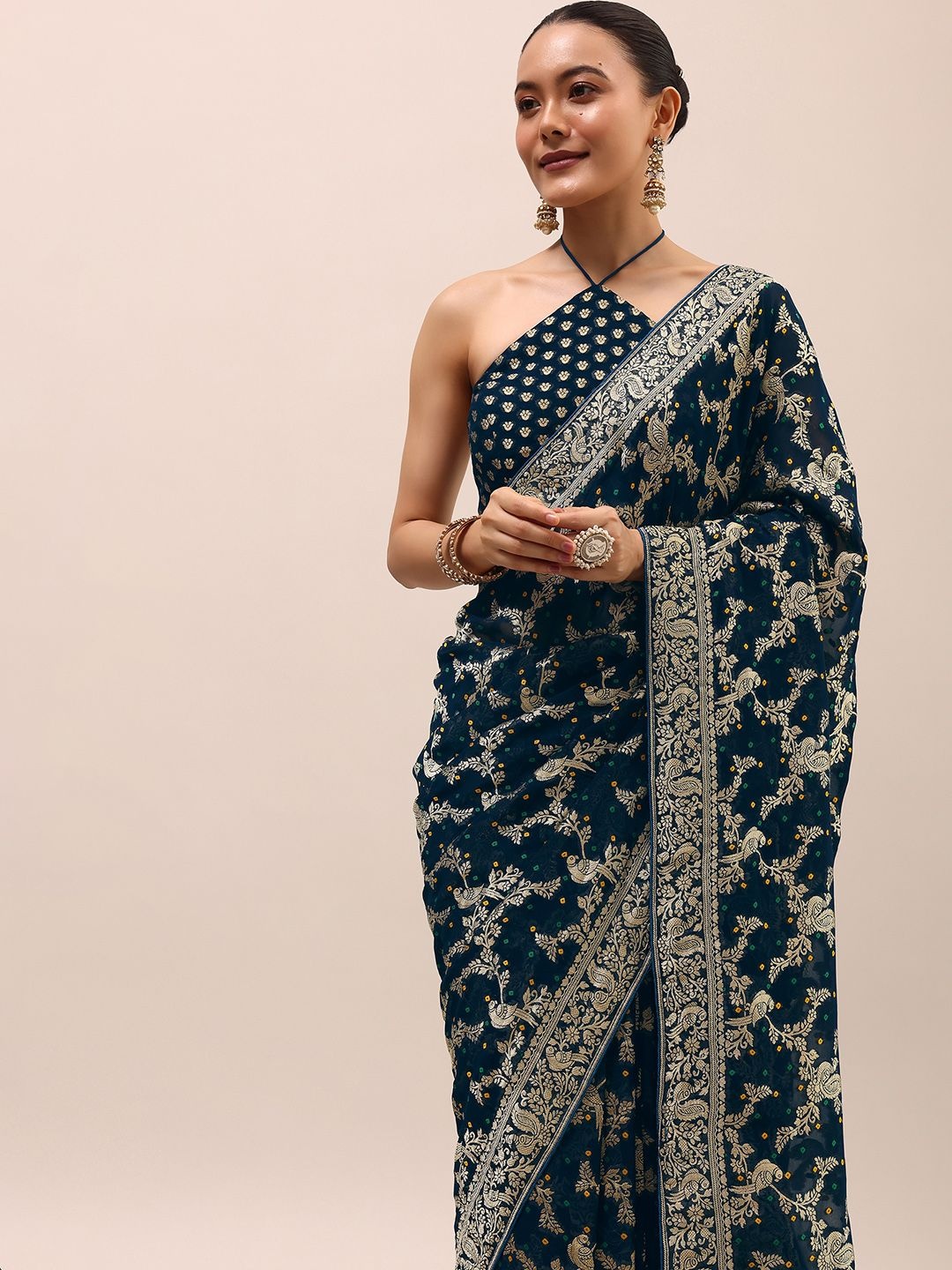 

KALKI Fashion Woven Design Zari Saree, Blue