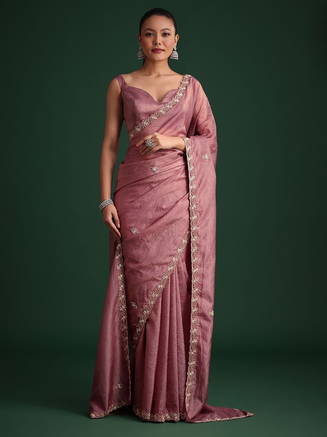 

KALKI Fashion Embellished Sequinned Saree, Purple