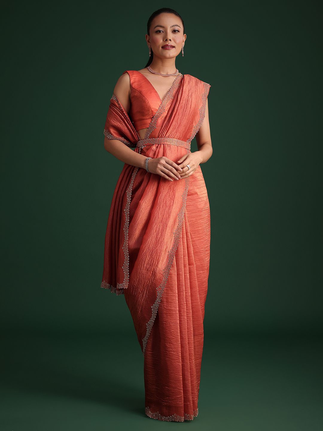 

KALKI Fashion Beads and Stones Tissue Saree, Pink