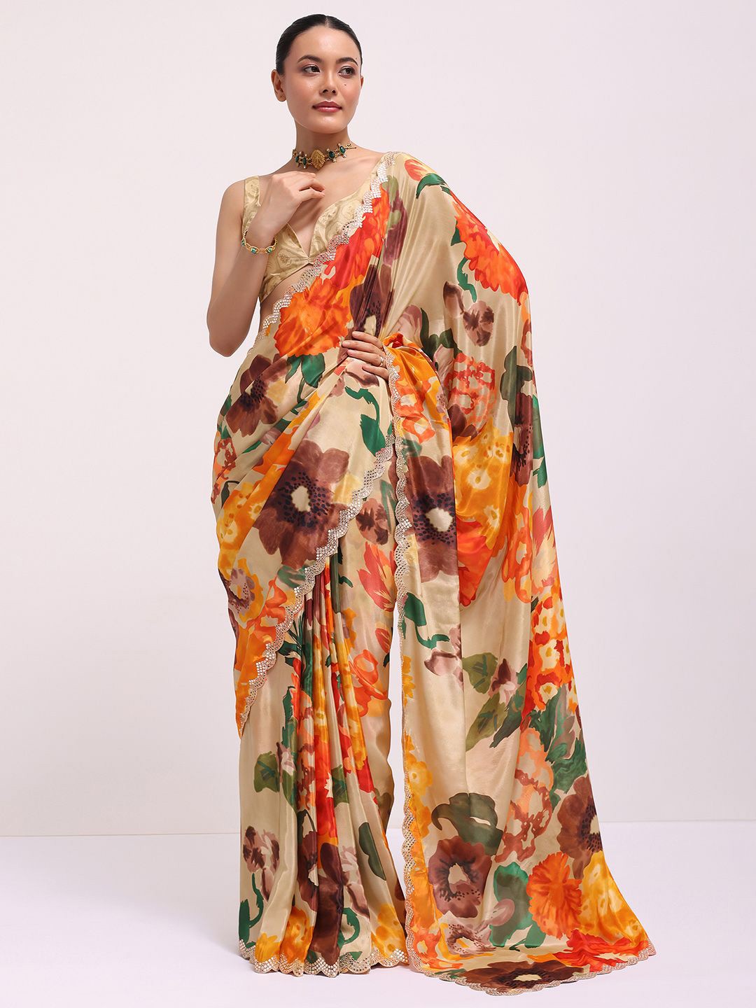 

KALKI Fashion Floral Saree, Yellow