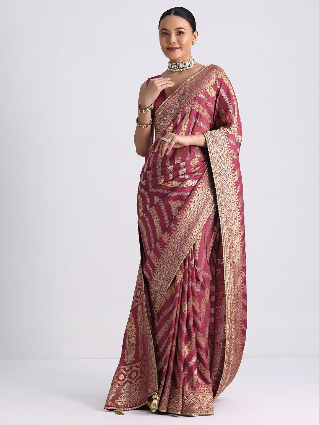 

KALKI Fashion Woven Design Zari Saree, Purple