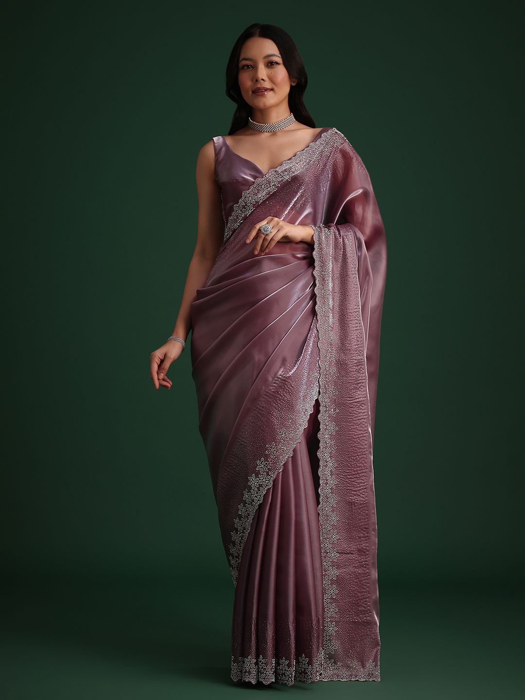 

KALKI Fashion Mukaish Fashion Tissue Saree, Purple