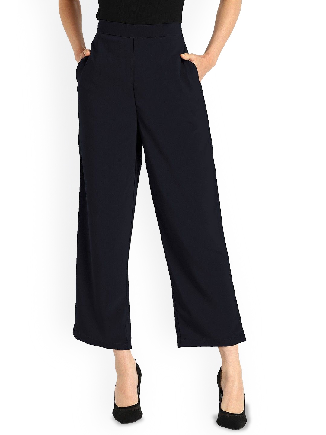

Murcia Women Solid Relaxed Fit Trousers, Blue