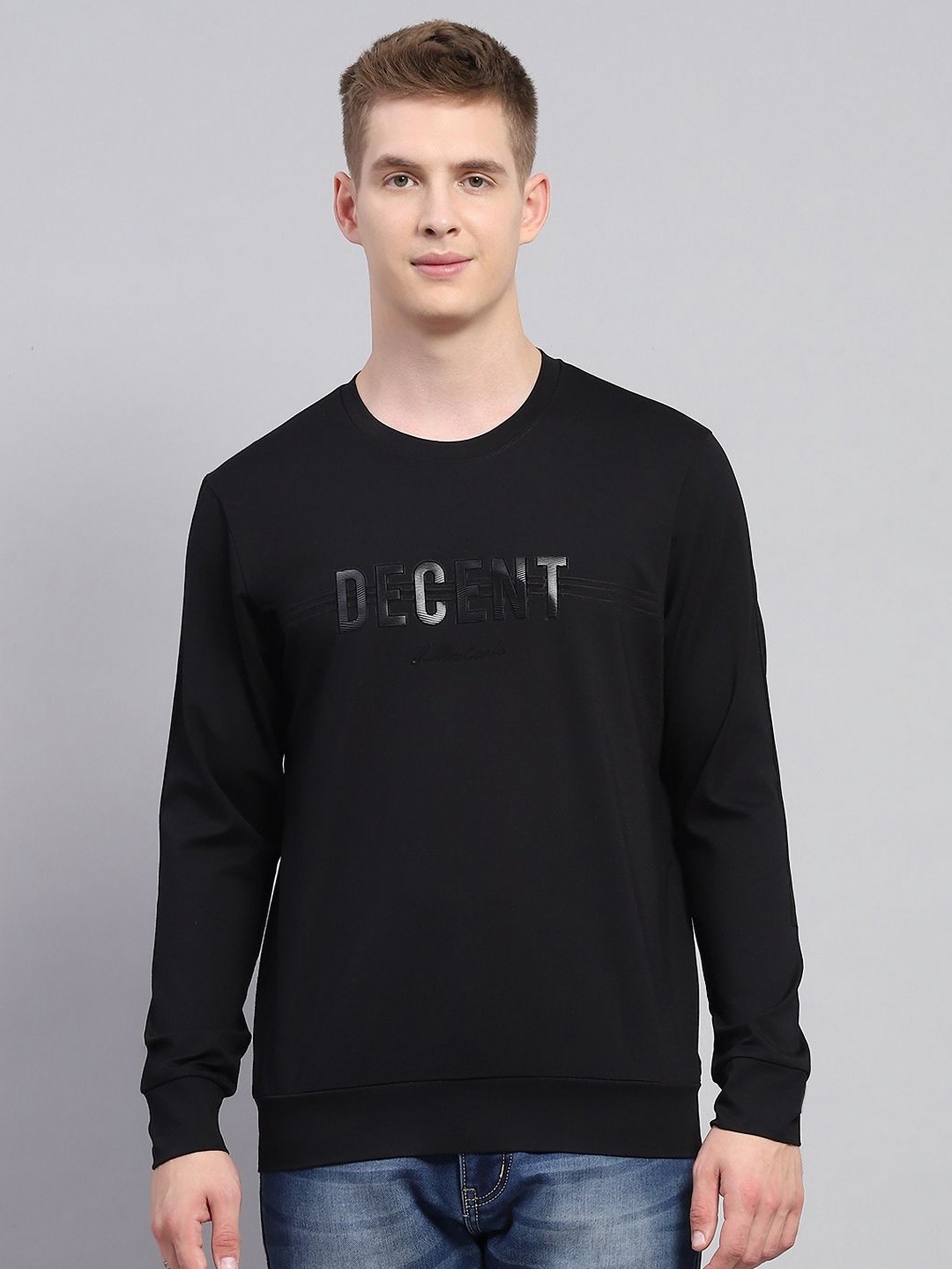 

Monte Carlo Men Typography Printed Round Neck Pure Cotton T-shirt, Black