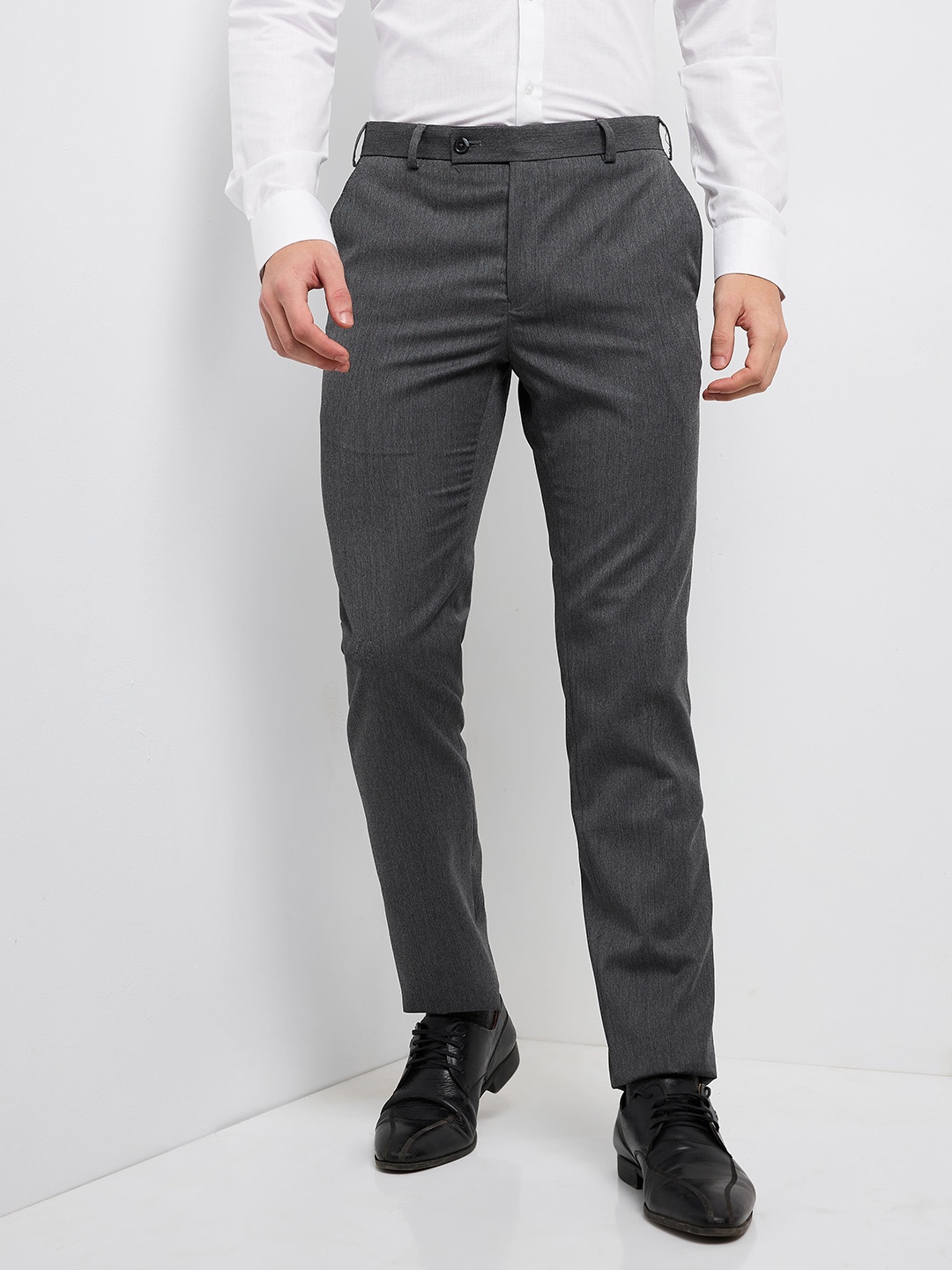 

Raymond Men Slim Fit Formal Trousers, Grey