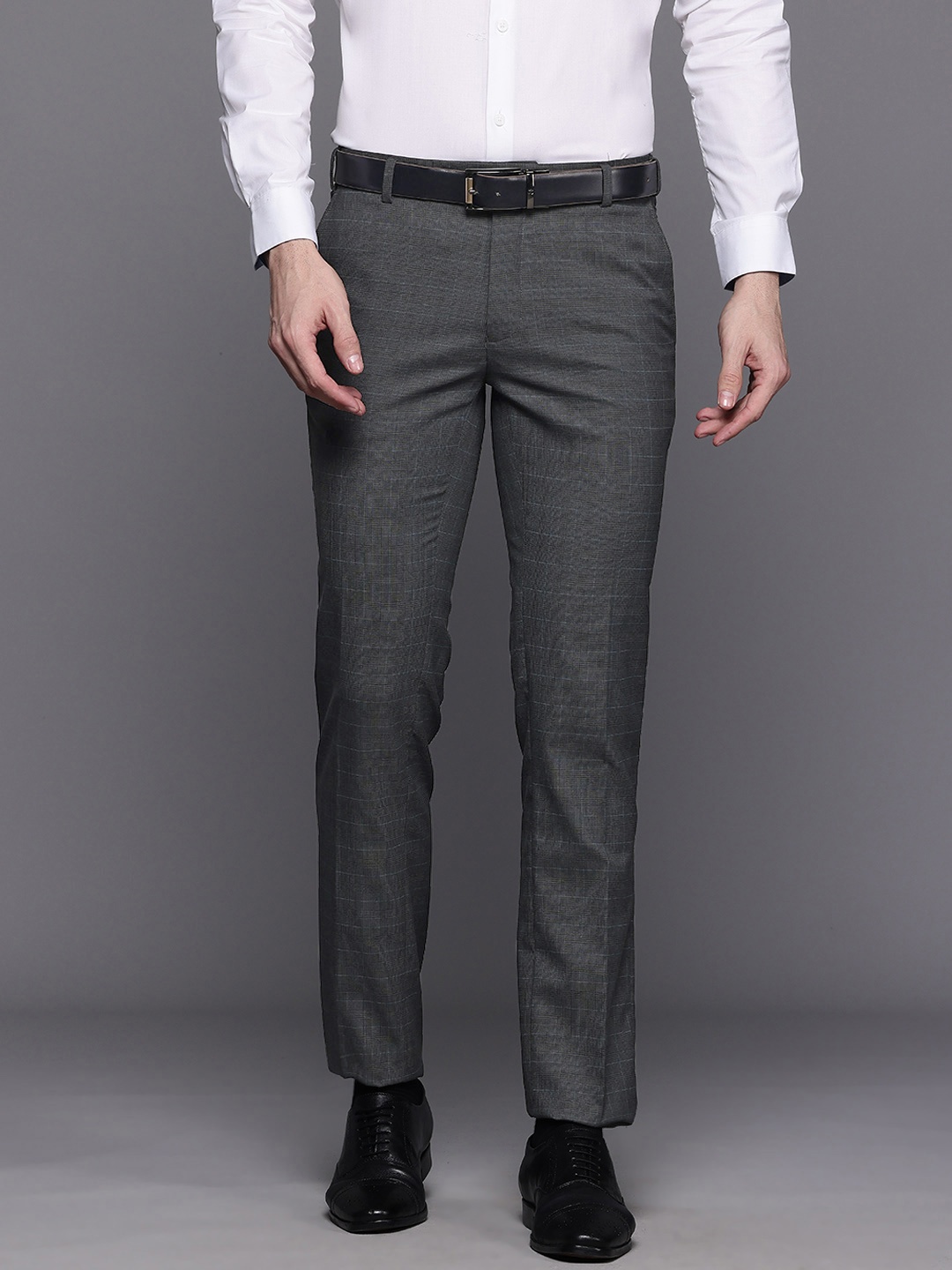 

Raymond Men Slim Fit Non Iron Trousers, Grey