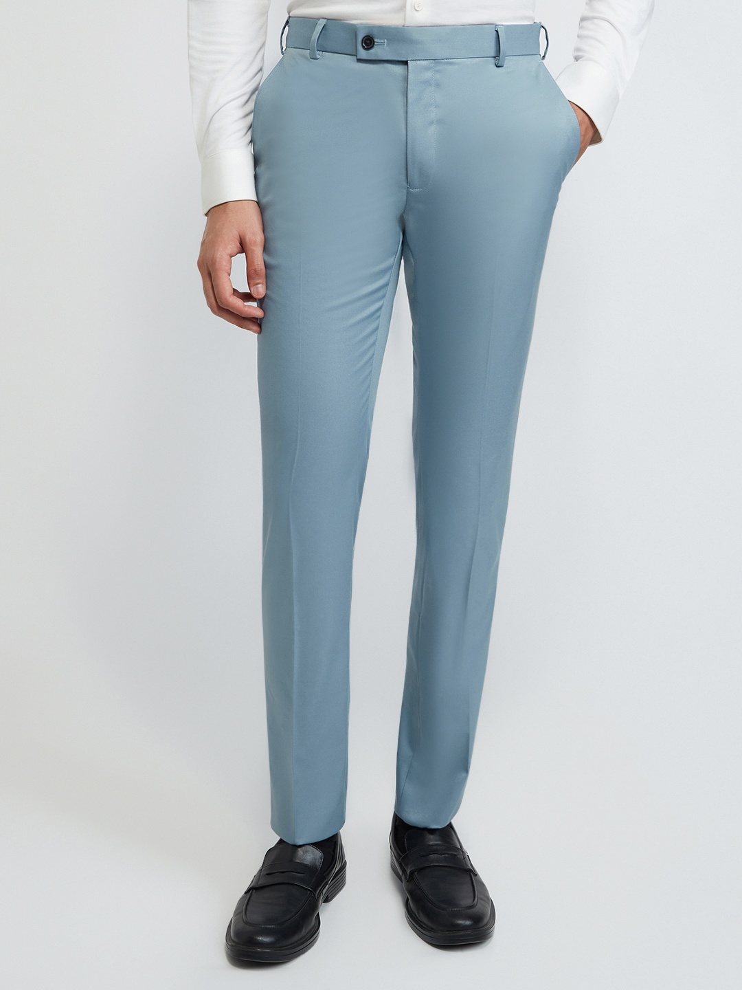 

Raymond Men Slim Fit Trousers, Blue