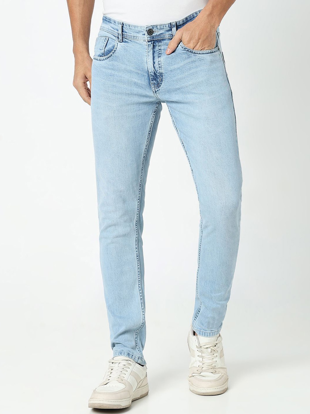 

R&B Men Skinny Fit Mid-Rise Jeans, Blue