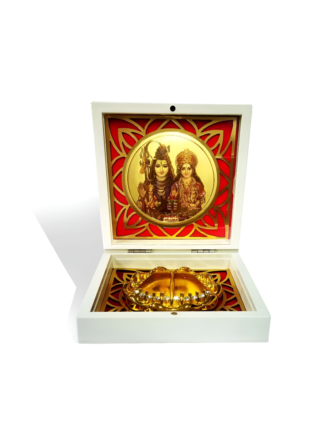 

Adhvik Gold Plated Lord Shiv Pariwar Home Gift Sets, White
