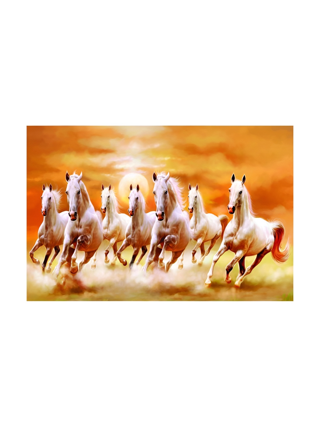 

Inephos Orange & White Canvas Painting Wall Arts
