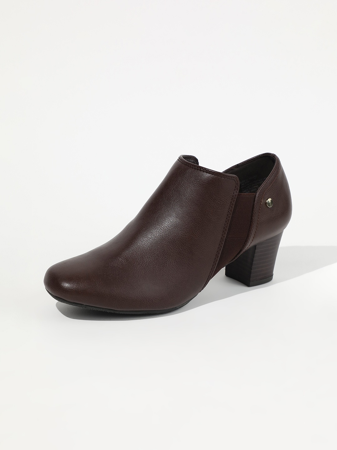 

LULU & SKY Women Block-Heeled Square-Toe Regular Boots, Brown