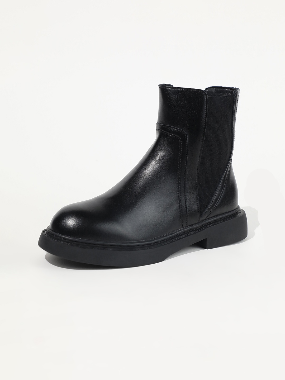 

LULU & SKY Women Casual Block-Heeled Chelsea Boots, Black