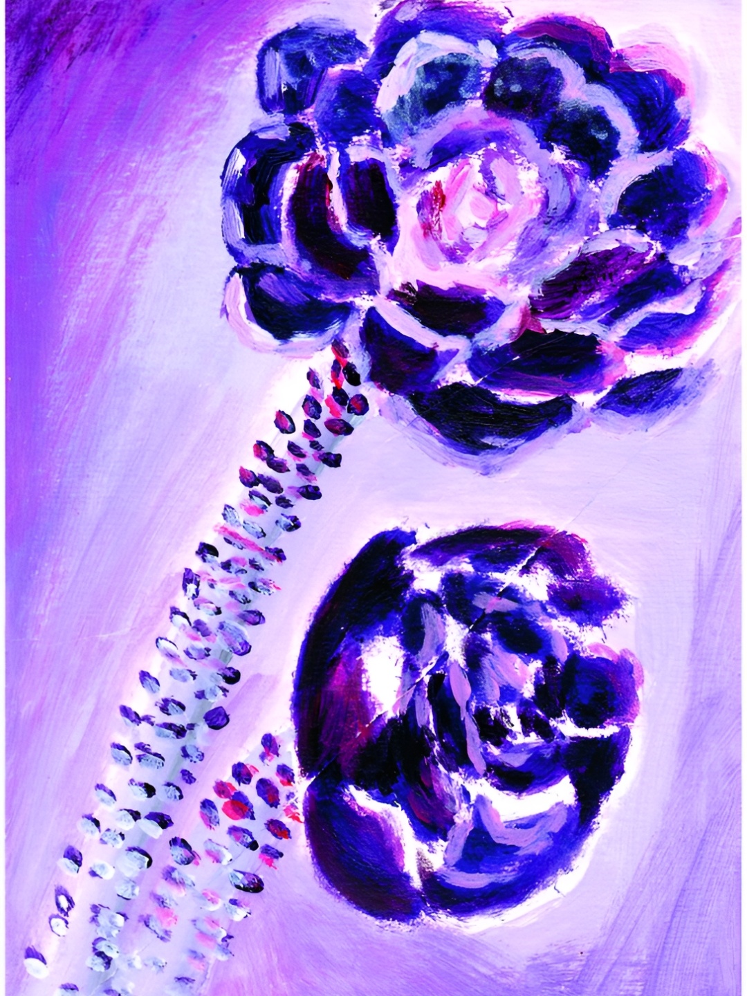 

Inephos Purple Floral and Botanical Canvas Painting Unframed Wall Art