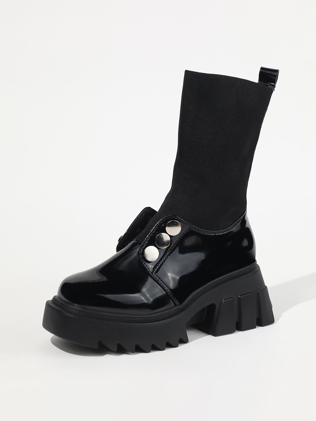 

LULU & SKY Women Square-Toe Chunky Boots, Black