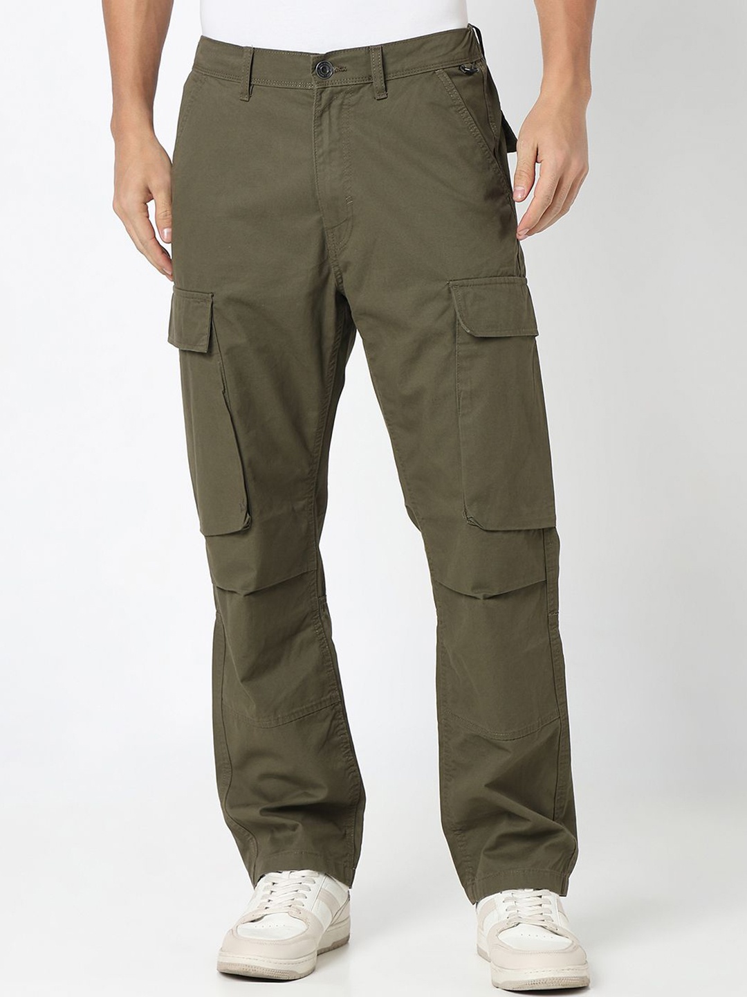 

R&B Men Cargos Trousers, Olive