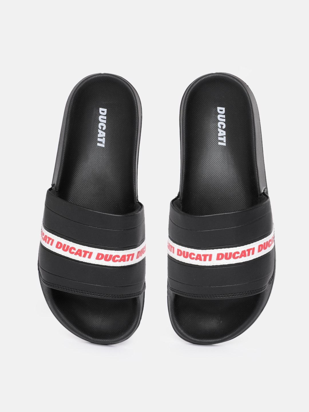 

Ducati Men Printed Sliders, Black