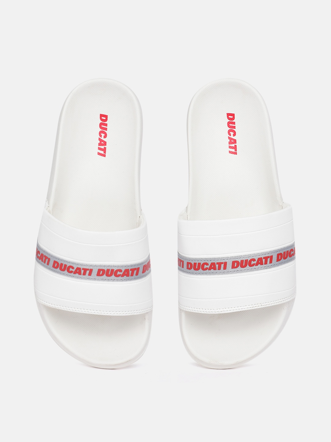 

Ducati Men Printed Sliders, White