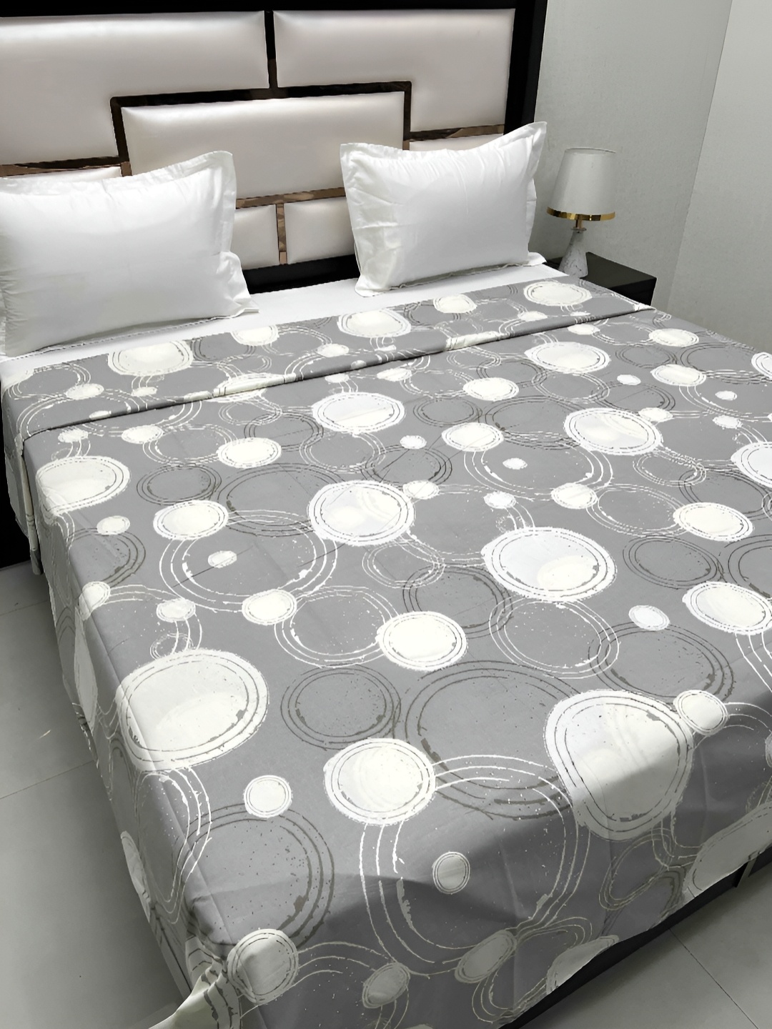 

Pure Decor Cotton Double Bed King Size Winter Duvet Cover for Comforter Quilt & Rajai, Grey