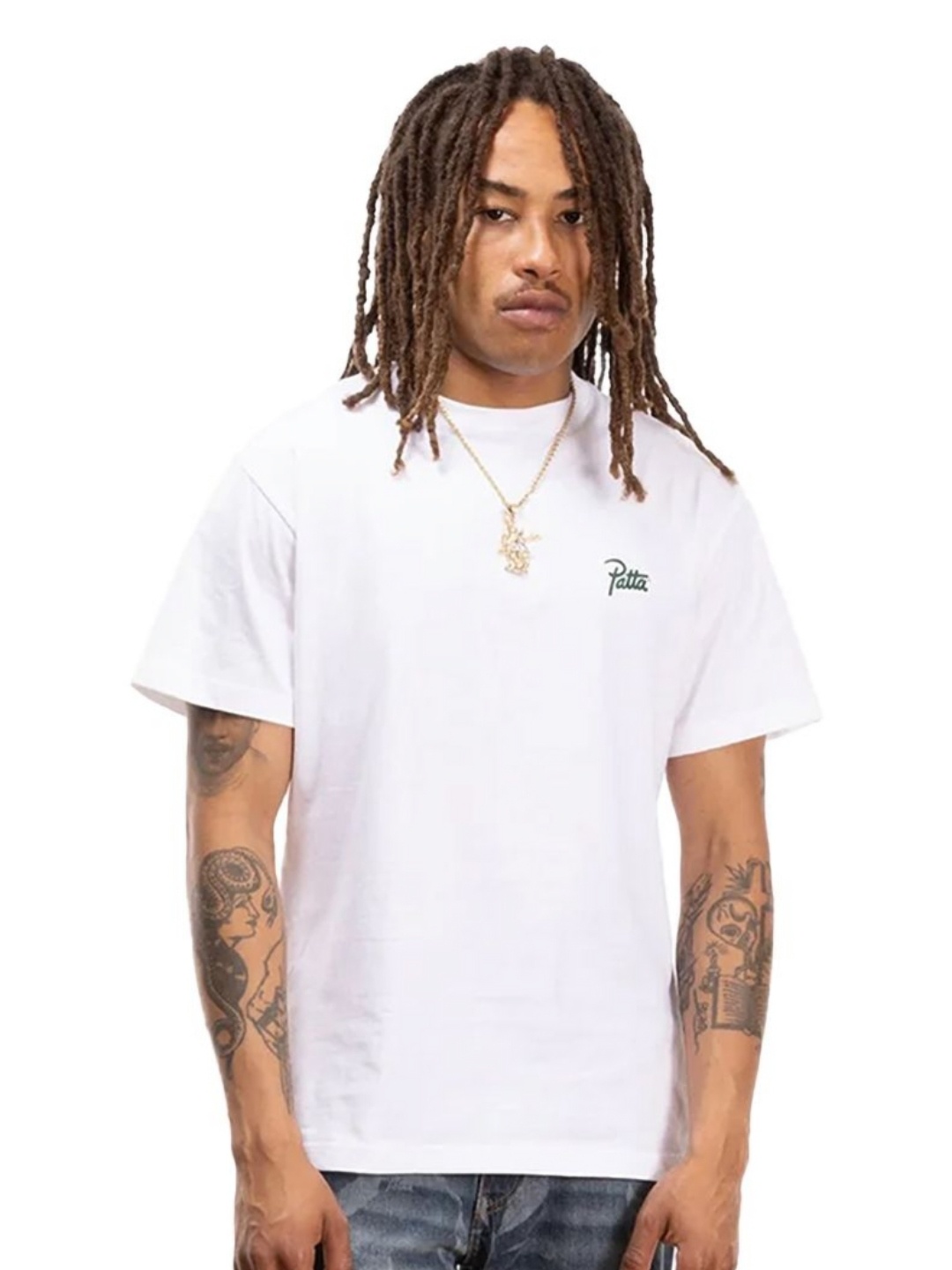

Patta Men Graphic Printed Round Neck Relaxed Fit Cotton T-shirt, White