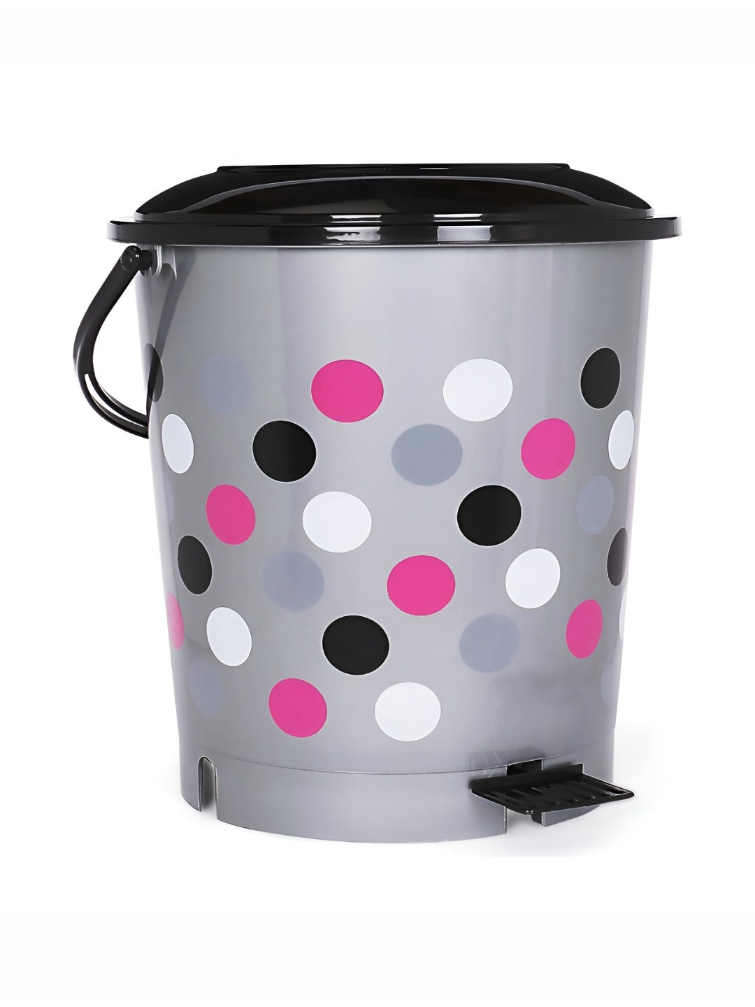 

RANDAL Grey & Pink Doted Printed Standard Pedal Dustbin - 12 L