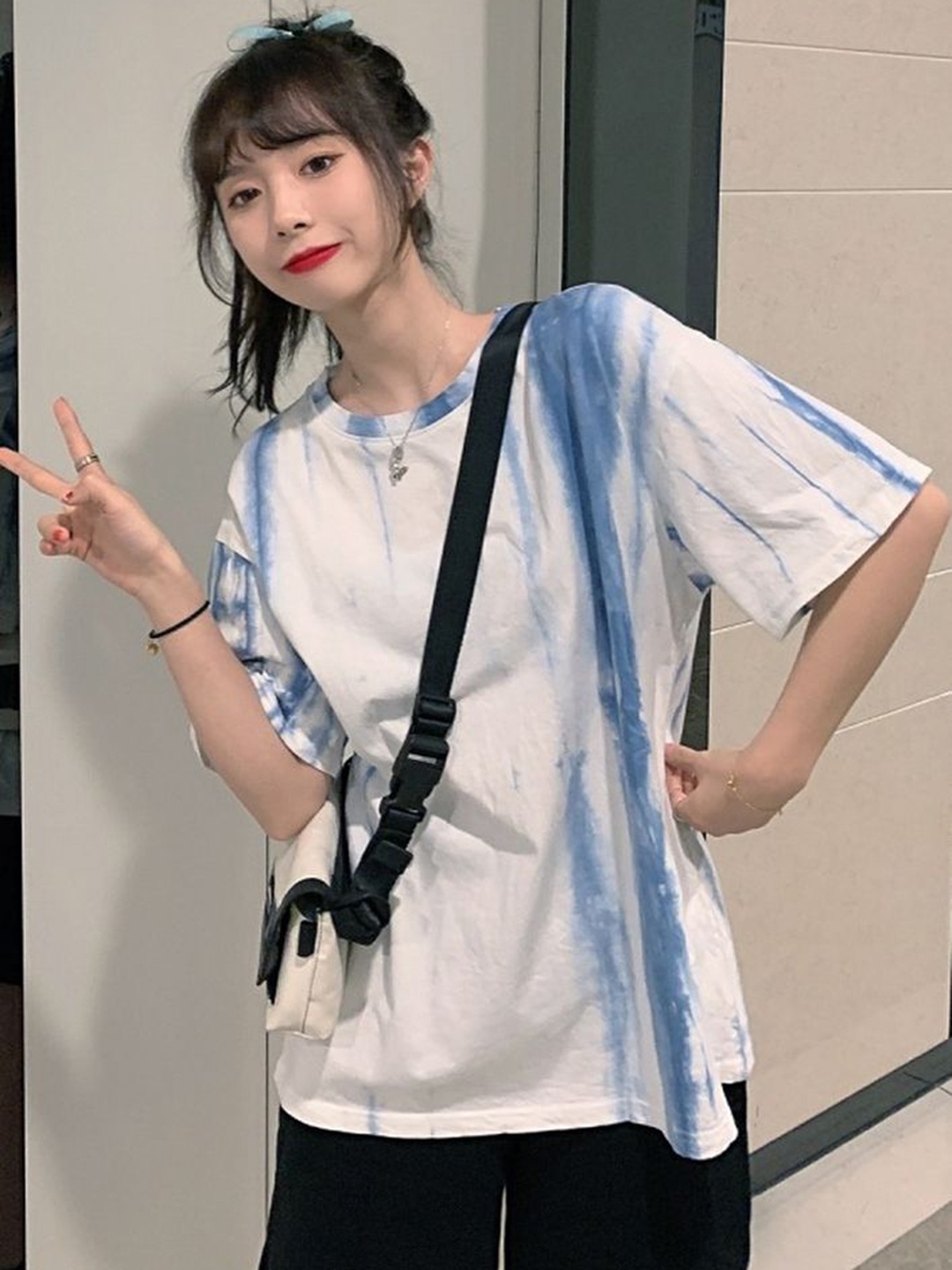 

LULU & SKY Women Dyed Round Neck Relaxed Fit T-shirt, White