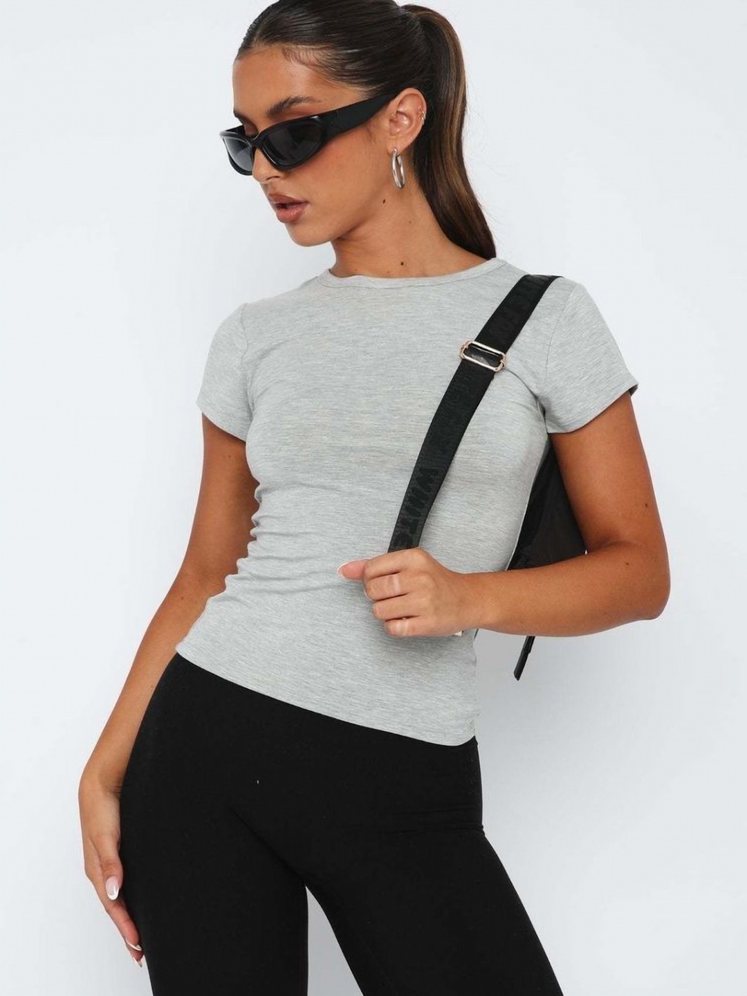 

LULU & SKY Women Solid Round Neck T-shirt, Grey