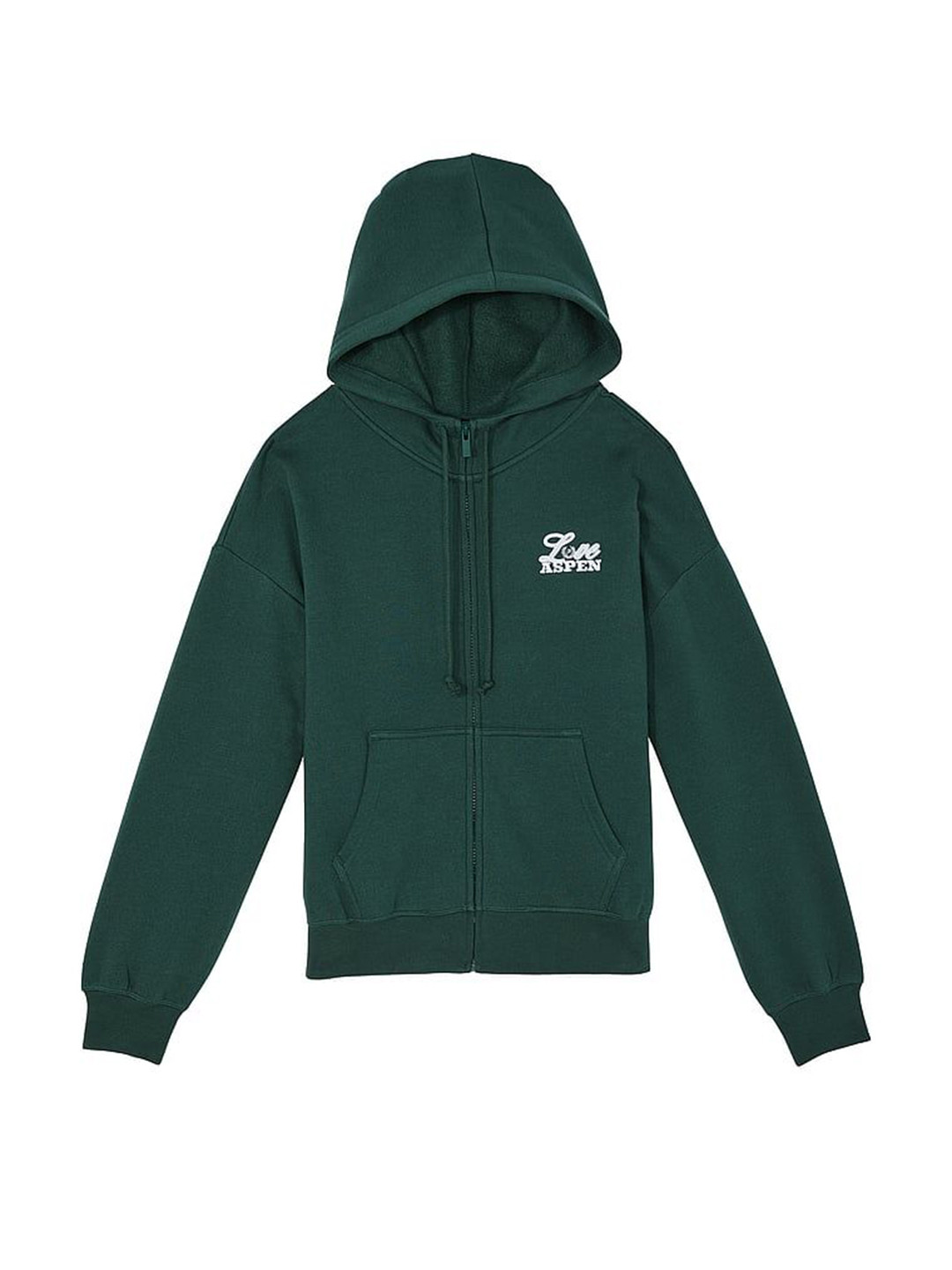 

Victoria's Secret Women Hooded Front-Open Sweatshirt, Green