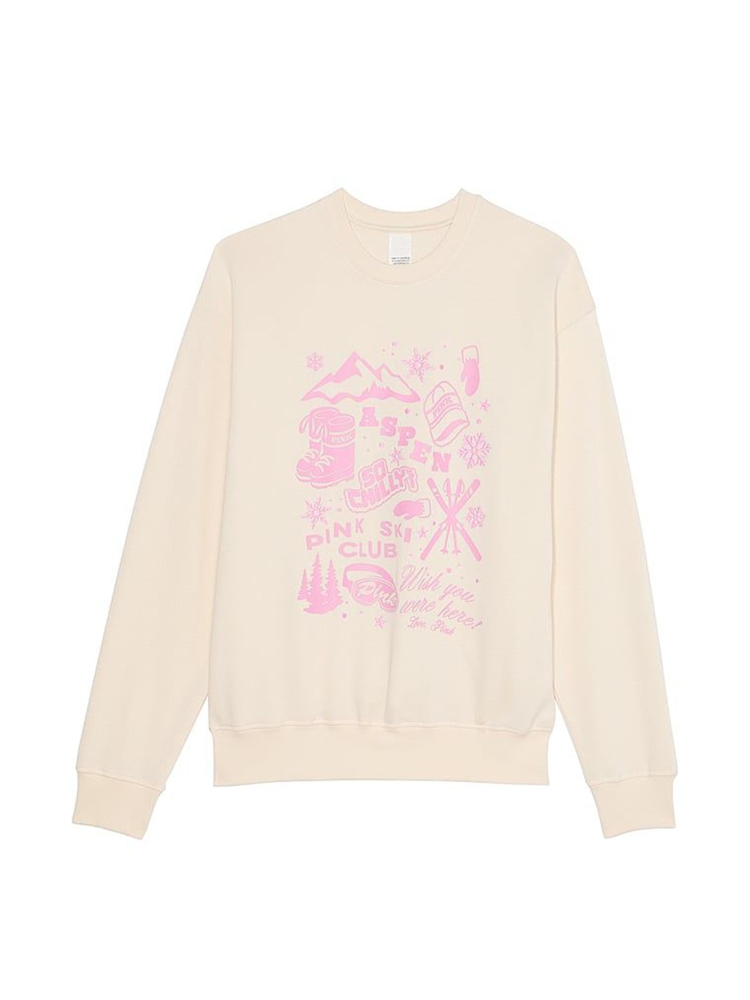 

Victoria's Secret Women Printed Sweatshirt, Cream