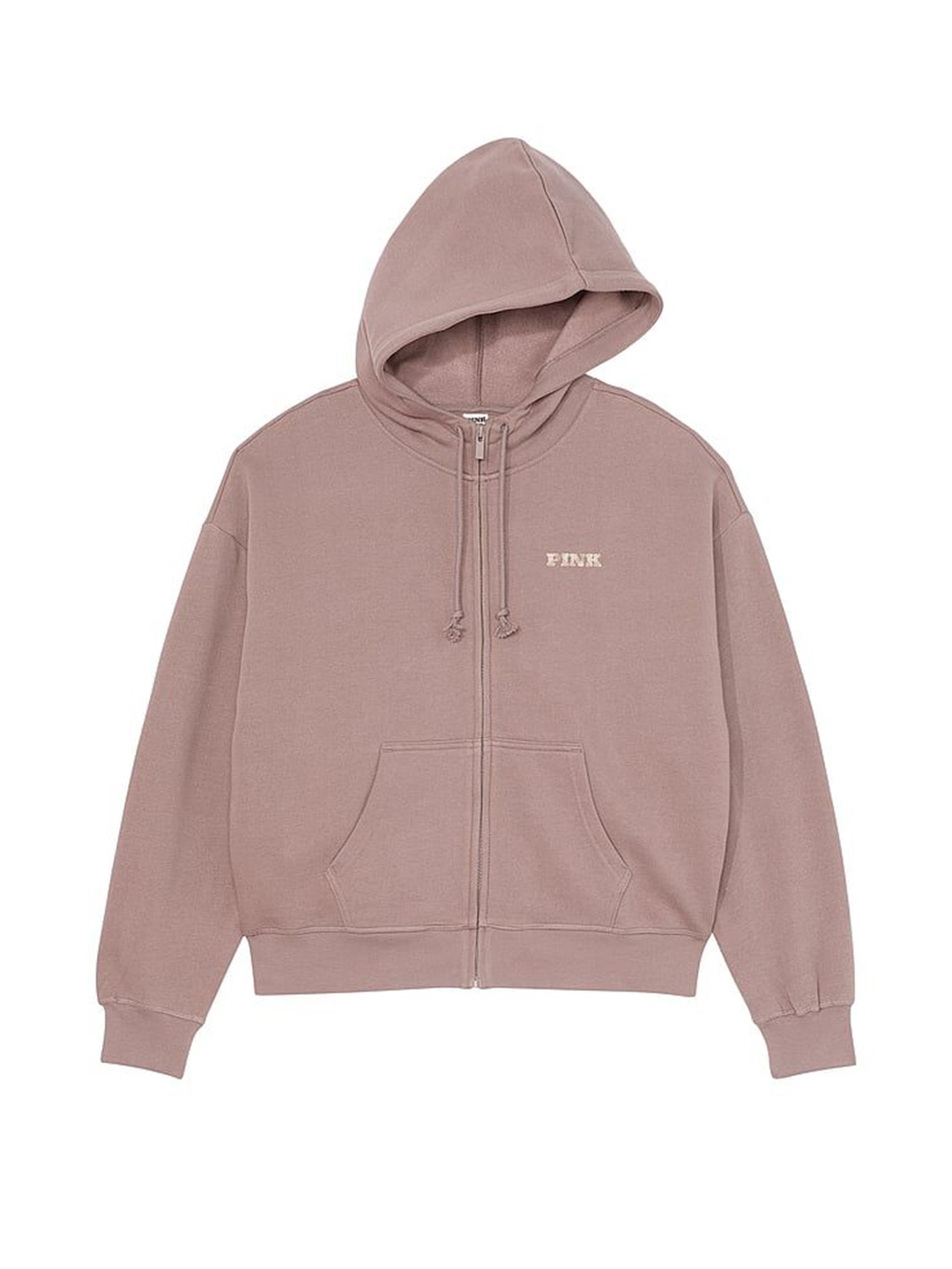 

Victoria's Secret Women Fleece Campus Full-Zip Hooded Sweatshirt, Brown