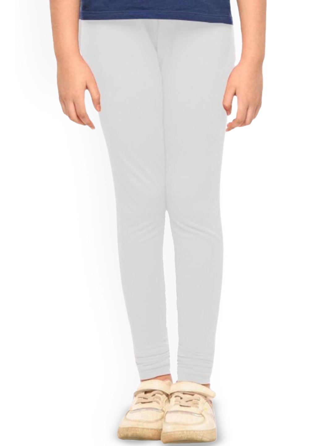 

Tik Tok WEARS Kids- Girls Mid-Rise Churidar-Length Leggings, White