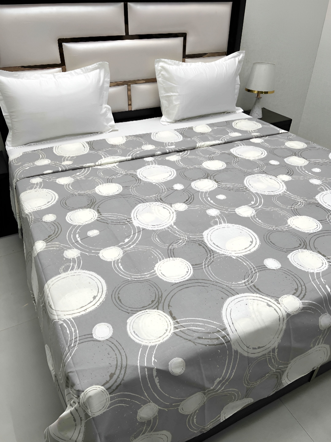 

Pure Decor Cotton Double Bed King Size Winter Duvet Cover for Comforter Quilt & Rajai, Grey