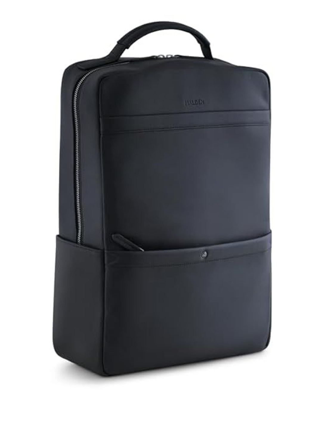 

HALDEN DIEGO Backpack for Laptop 14.3", Padded Straps Vegan Leather Trolley Strap, Black