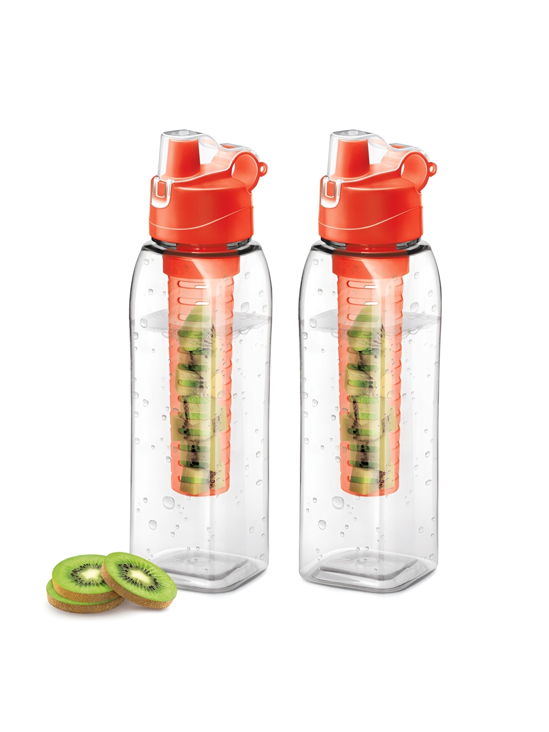 

Milton 2 pcs Orange BPA Free Leakproof Detox Fruit Infuser Water Bottle 1000ml
