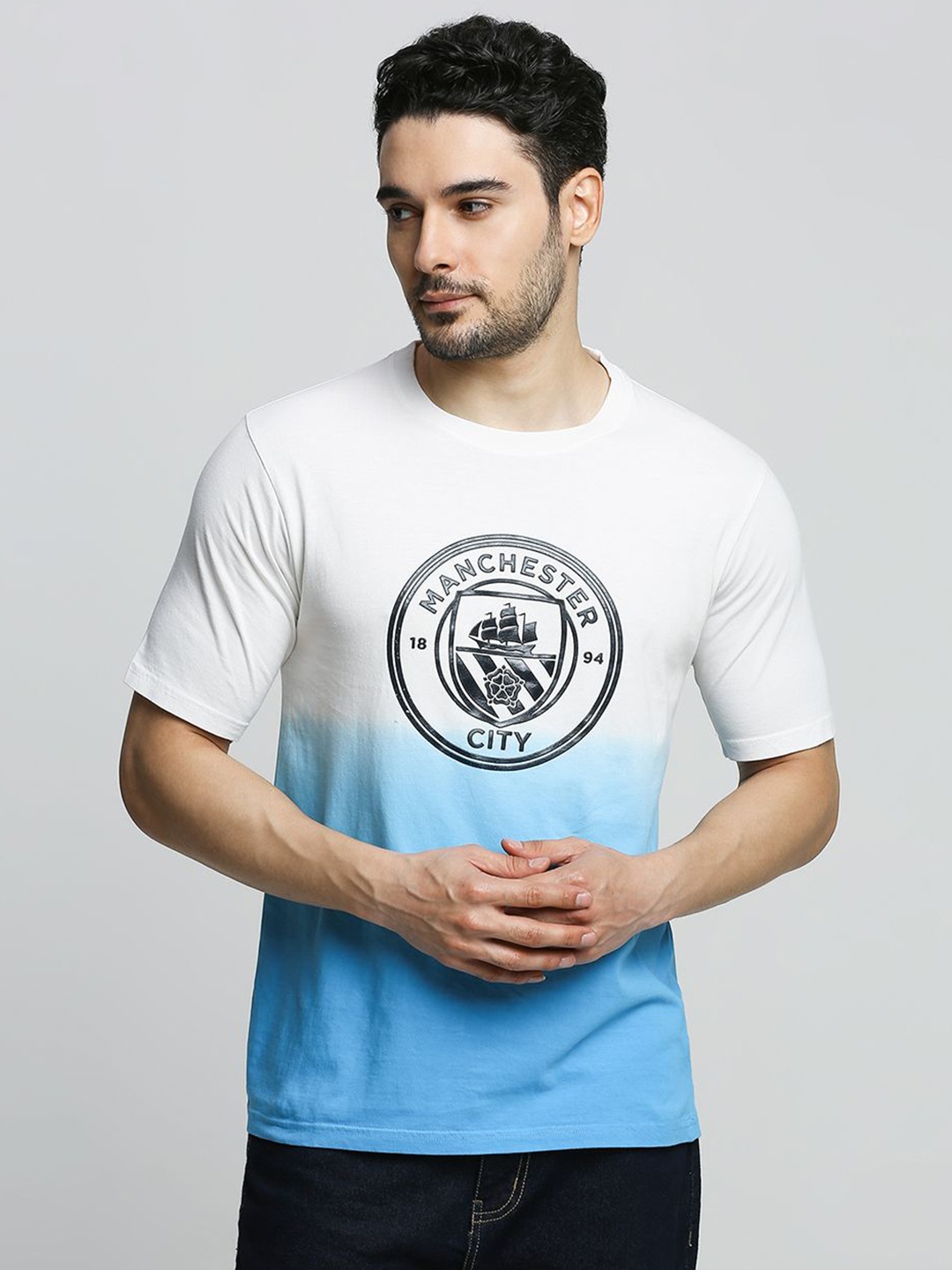 

FanCode Men Graphic Printed Round Neck Cotton T-shirt, Blue