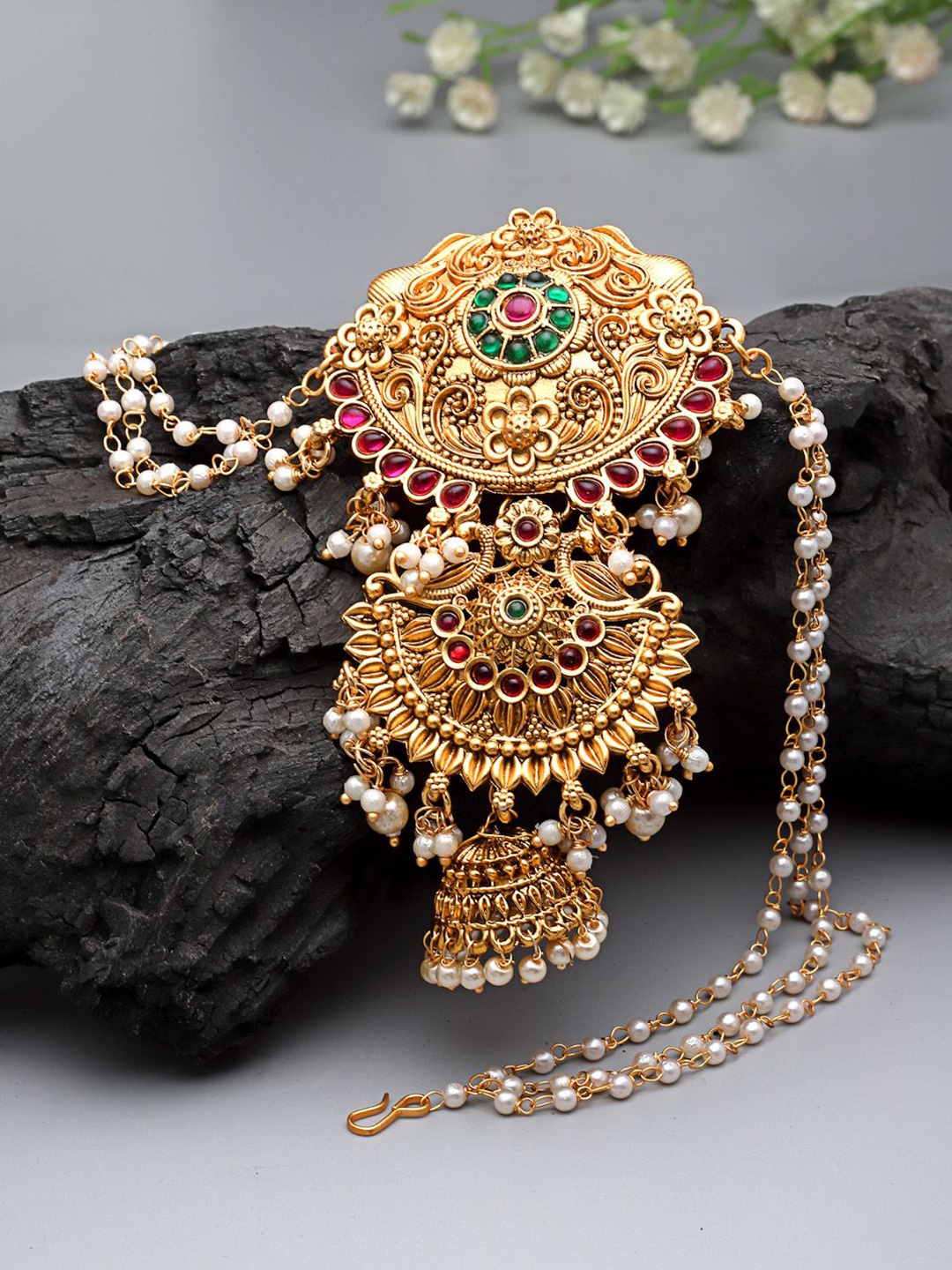 

Sanjog Women Embellished Hair Brooch, Gold