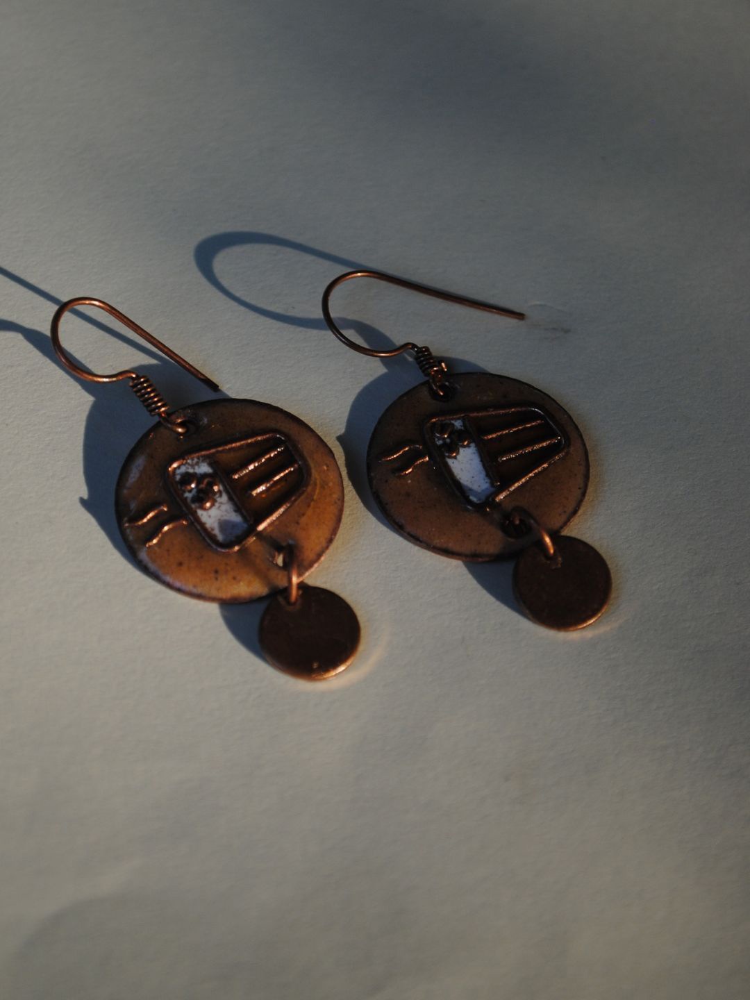 

Ekibeki Circular Drop Earrings, Copper