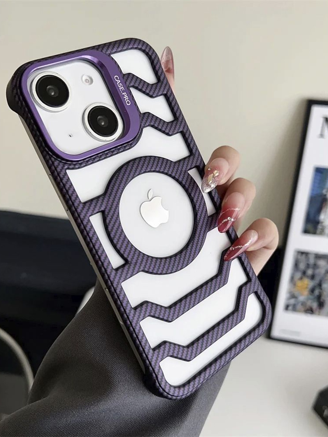 

Luxury Kase Solid iPhone 14 Back Case, Purple