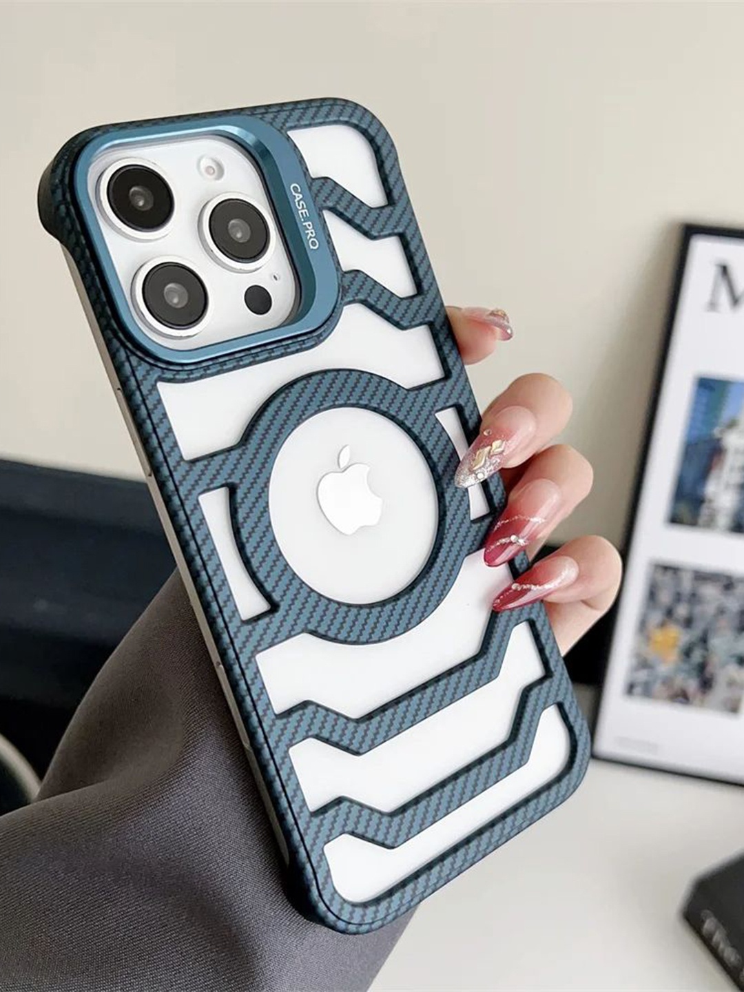 

Luxury Kase Solid iPhone 14 Pro Max Back Case, Blue
