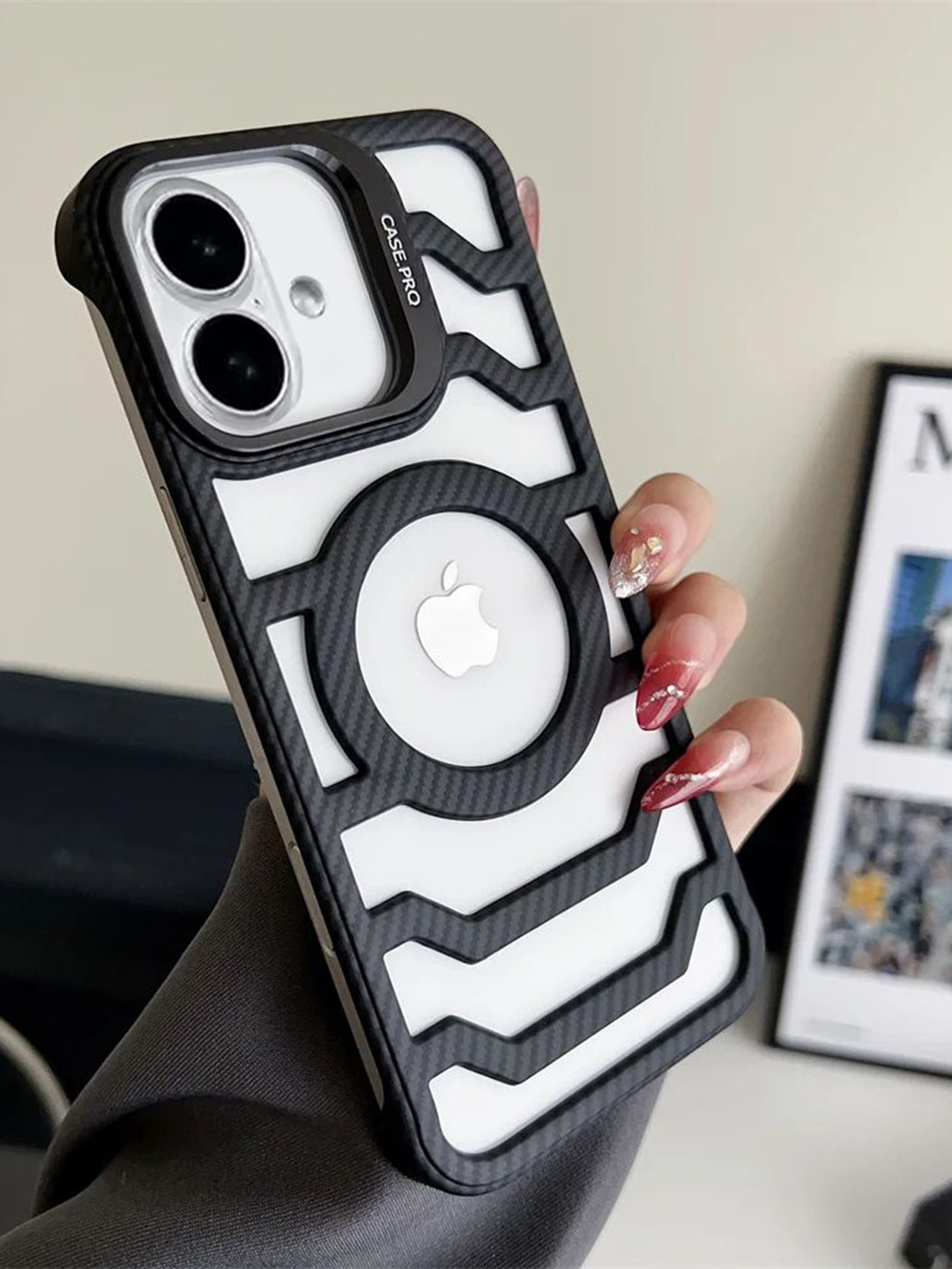 

Luxury Kase Solid iPhone 16 Plus Back Case, Black